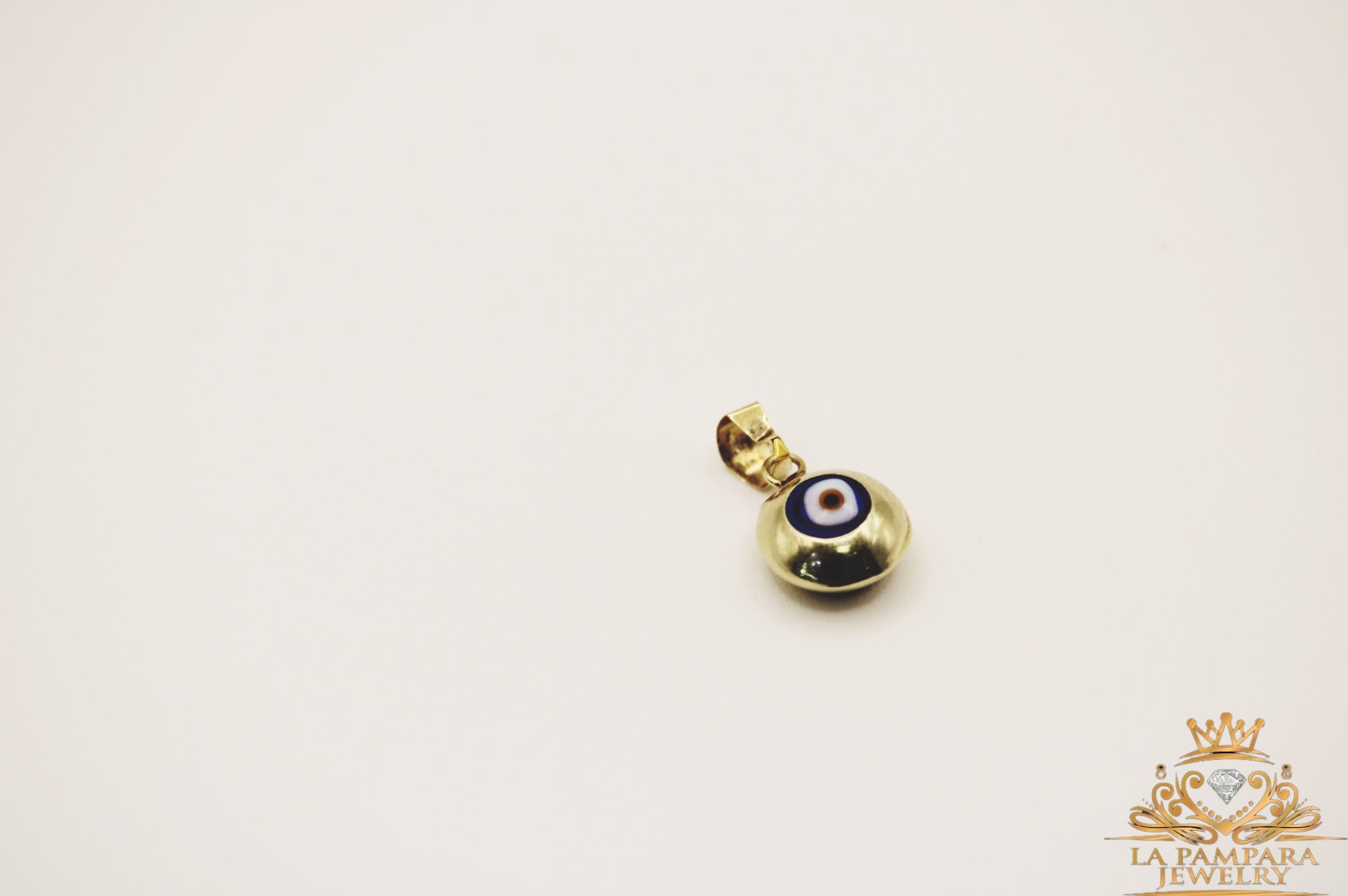 Blue evil eyes Round small 14k
