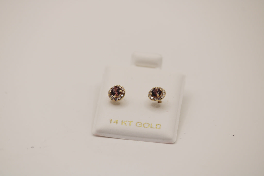 Screw Back Stud Earrings 14k Circle