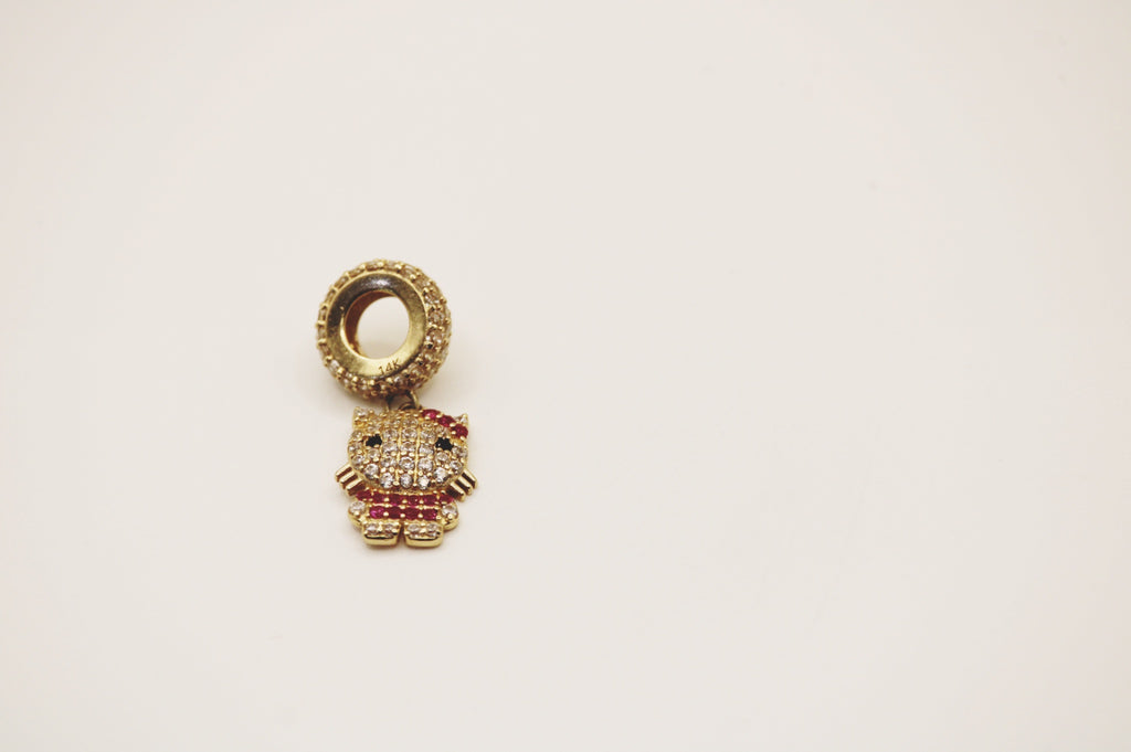 Red kitty charm 14k