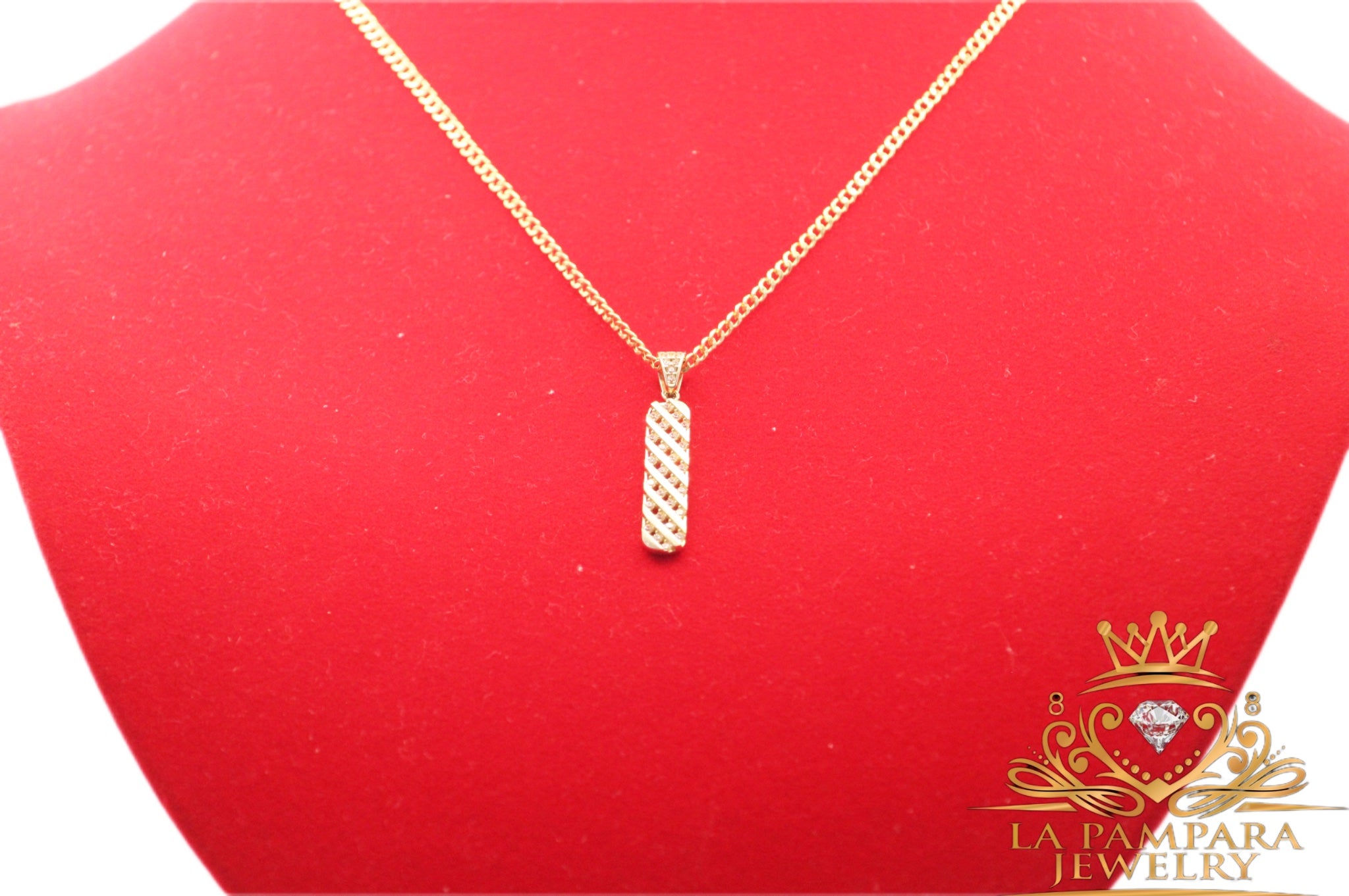 Cuban link chain pendant 14k real gold