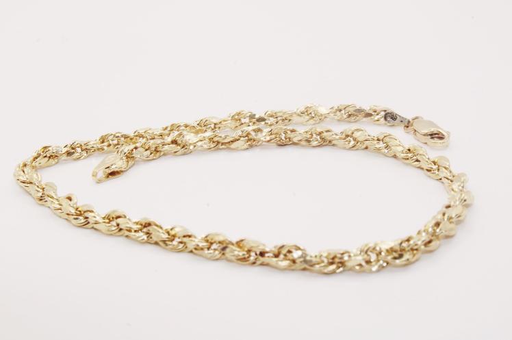 small Ankle Bracelet  Rope Link 14k