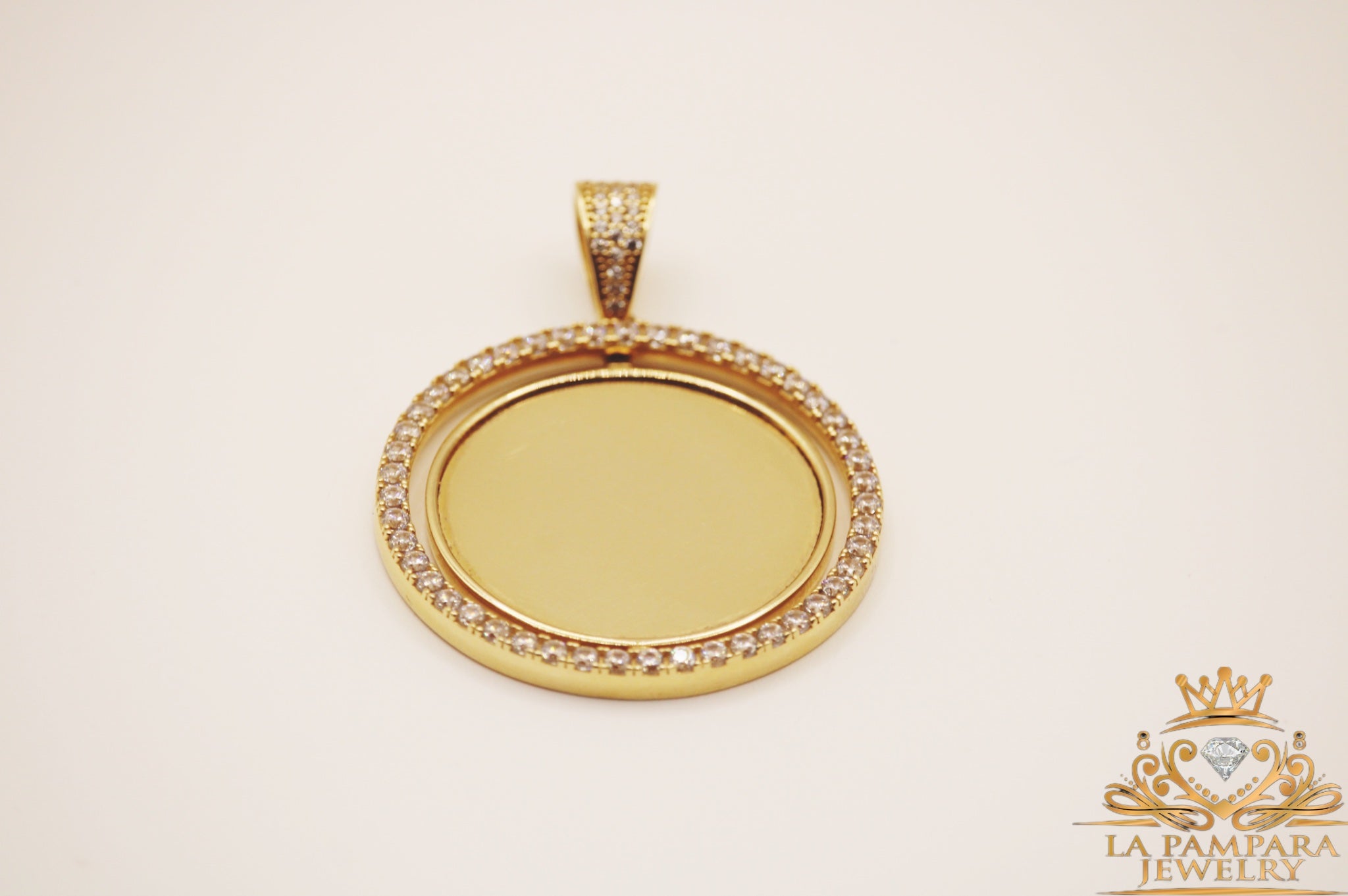 Double side photo Pendant 14k