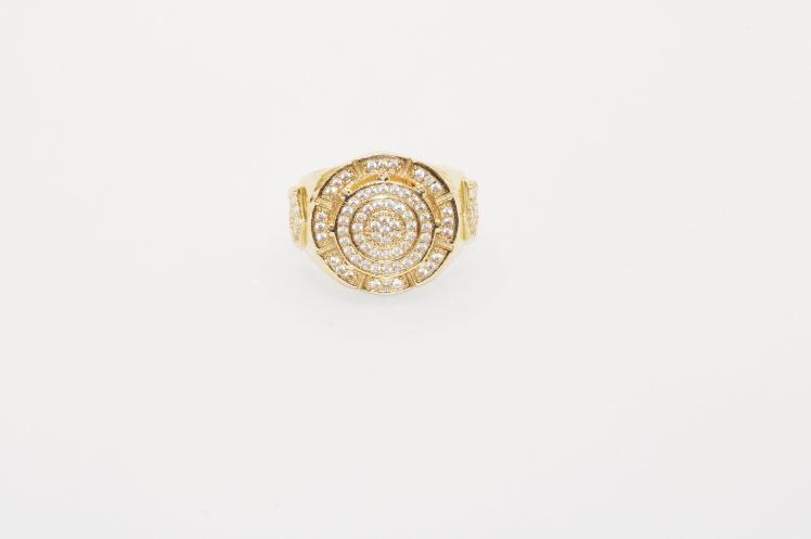 Round fancy men Ring 14k