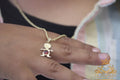 Rope chain kid pendant red 14k gold
