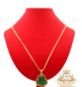 Cuban chain green Budda 14k Real Gold