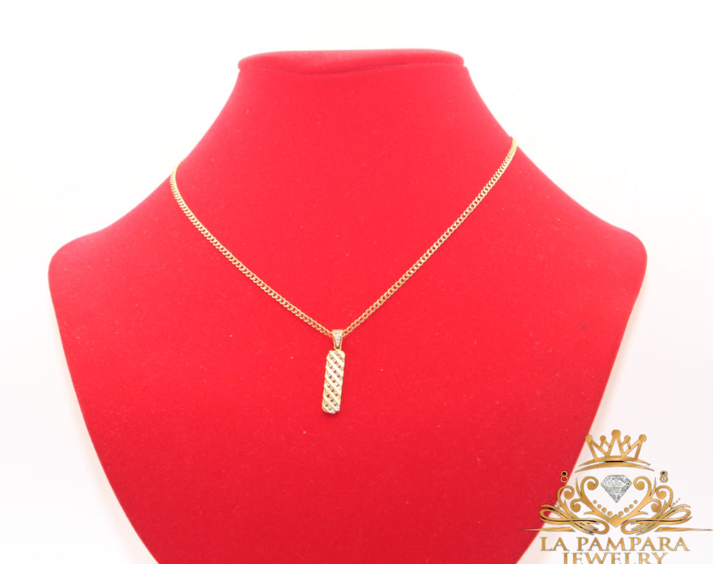 Cuban link chain pendant 14k real gold