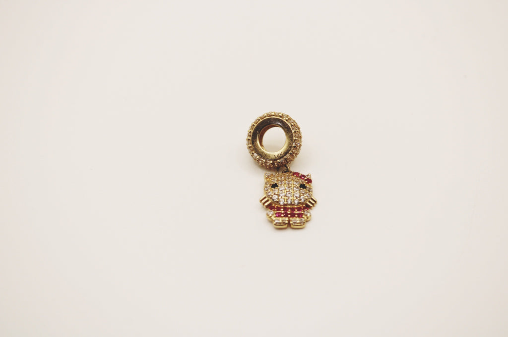 Red kitty charm 14k