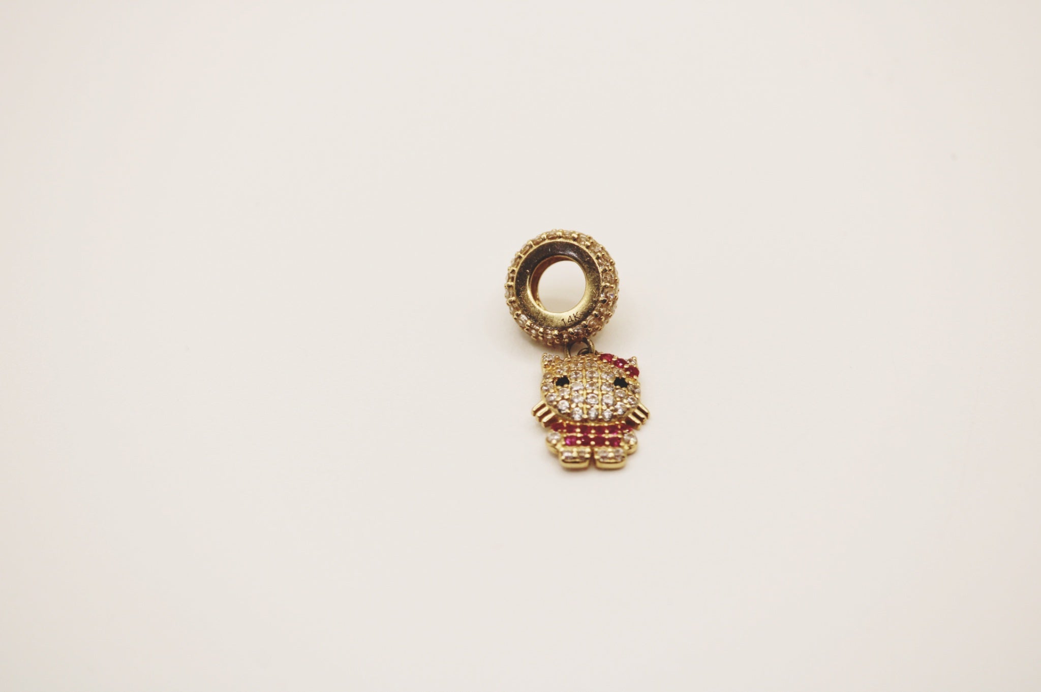 Red kitty charm 14k
