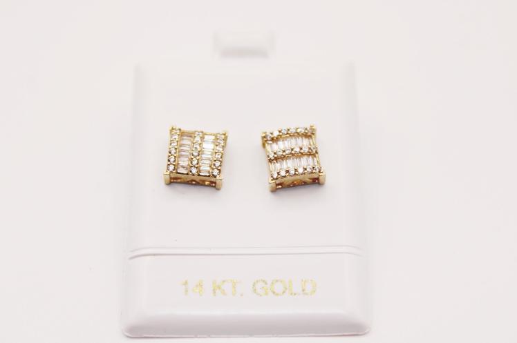 Baguette fancy Earring 14k