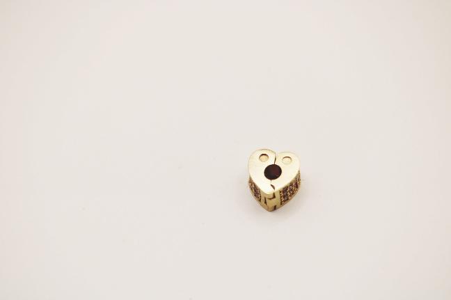 Small heart Bracelet charm 14k