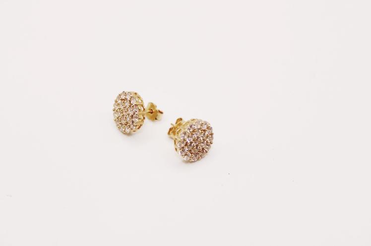 Round circle Earring 14k