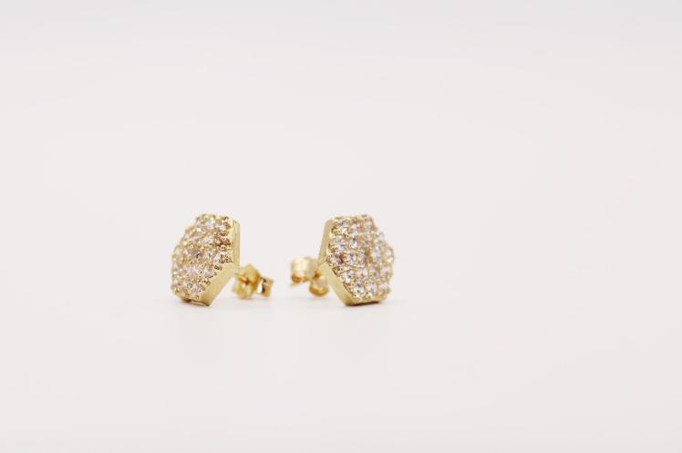 hexagon 14k Earring