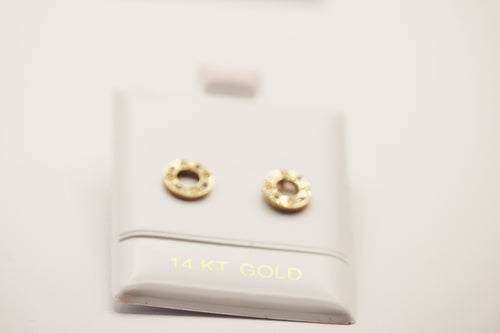 14k Circle plain earring
