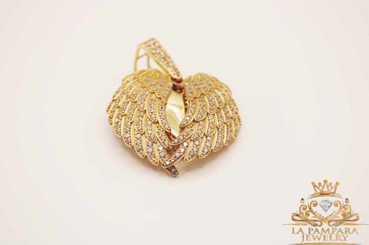 Heart wings pendant 14k