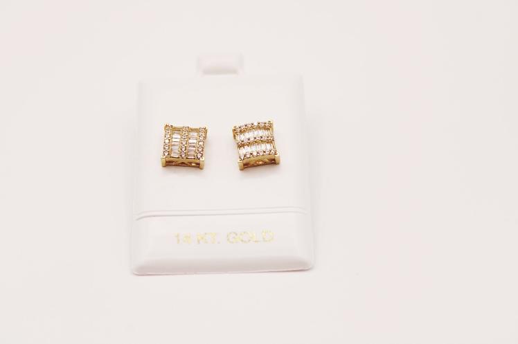 Baguette fancy Earring 14k