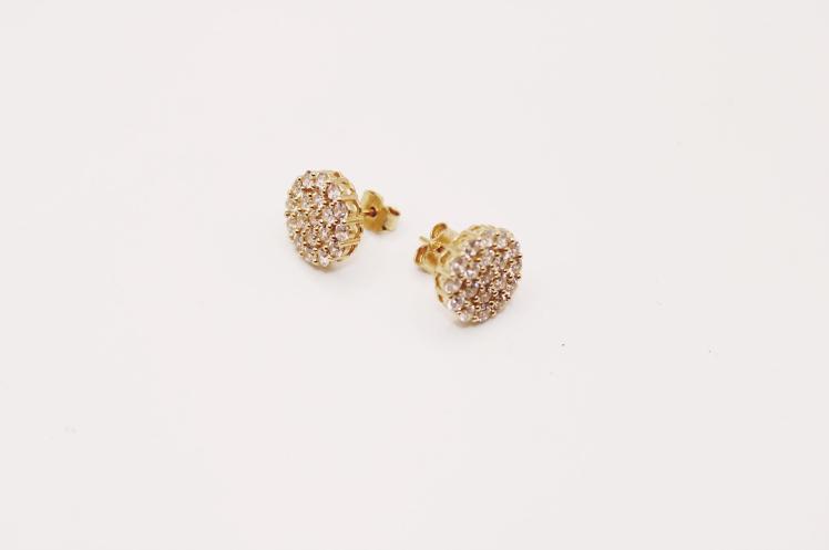 Round circle Earring 14k
