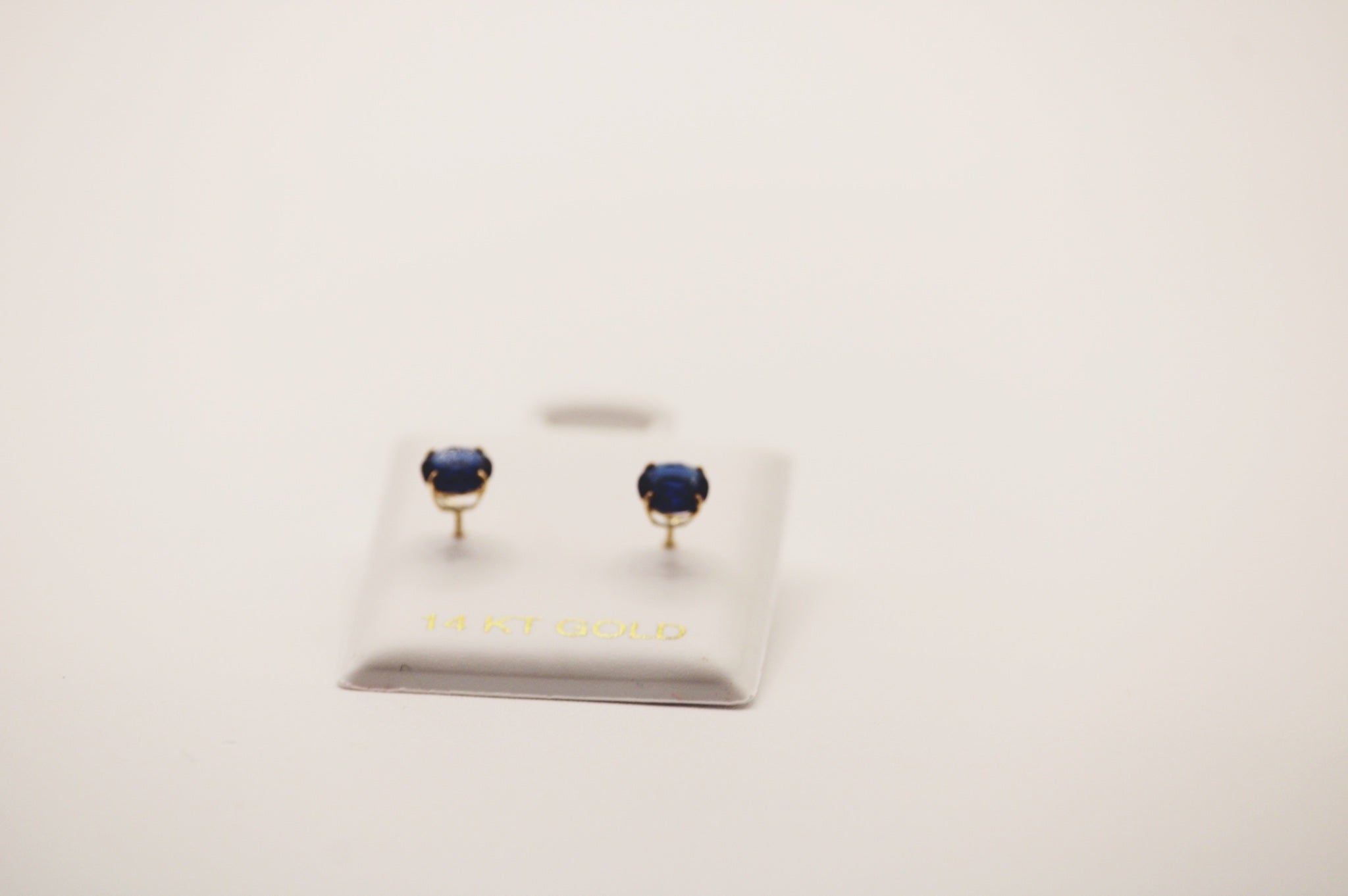 Blue Screw Back Stud Earrings 14k