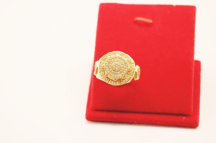 Round fancy men Ring 14k