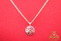 Small 14k cuban link chain colors pendant