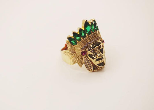 Indio color face Ring 14k