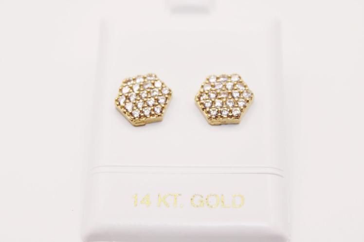 hexagon 14k Earring