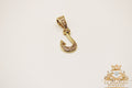 Fish hook pendant 14k