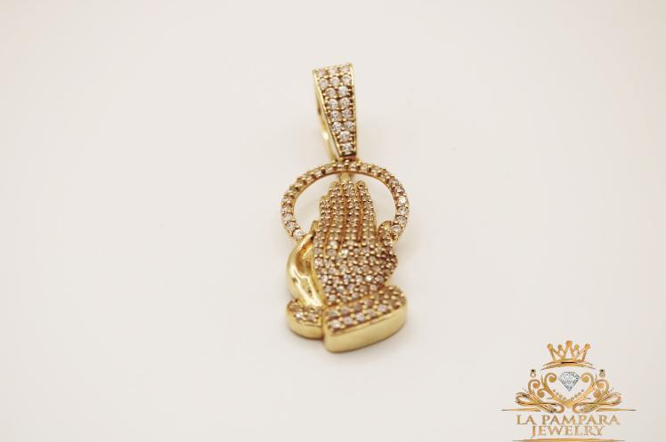 Praying hands pendant 14k