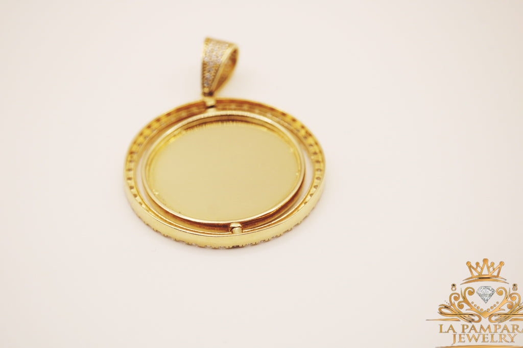 Double side photo Pendant 14k