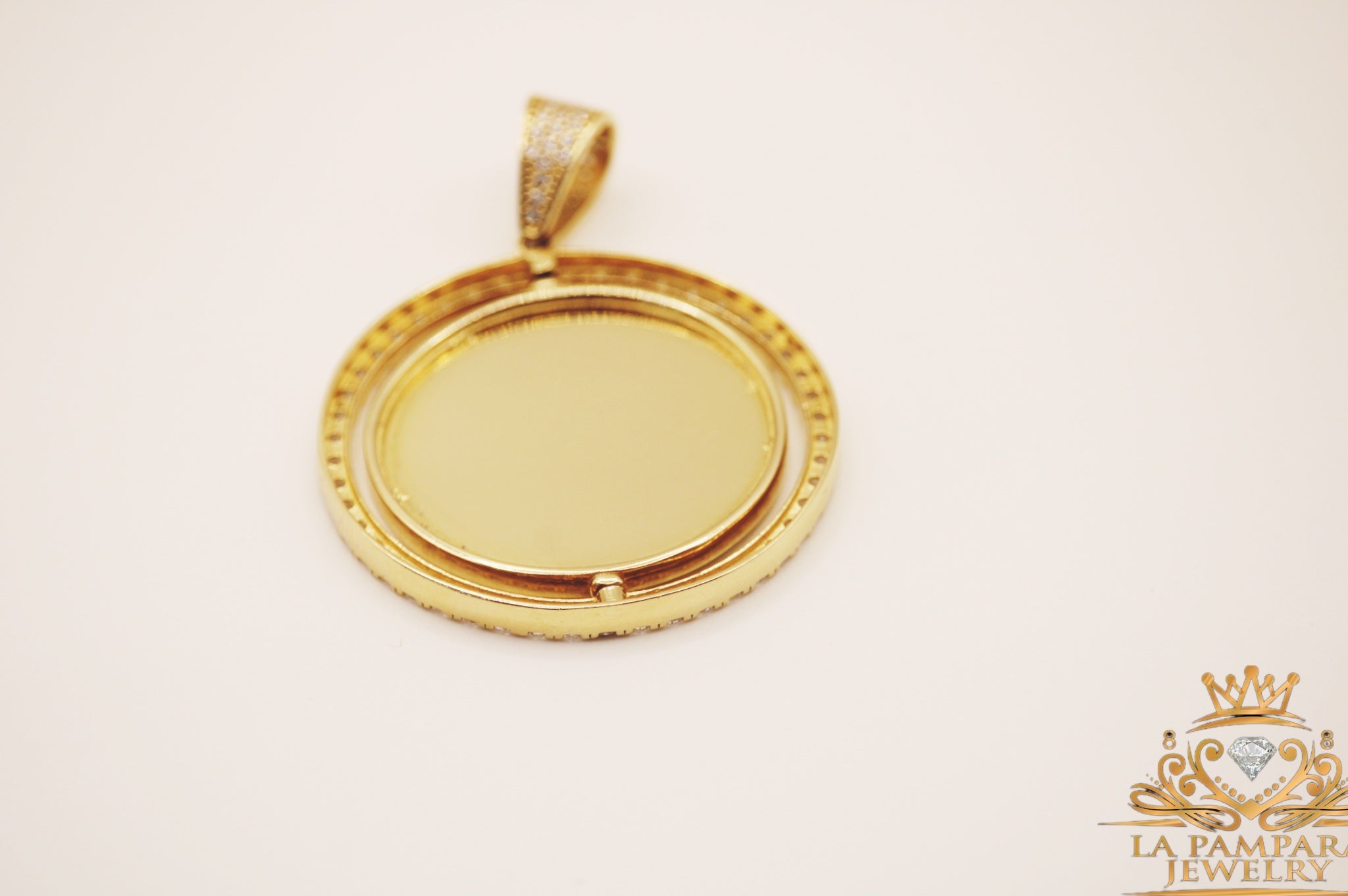 Double side photo Pendant 14k