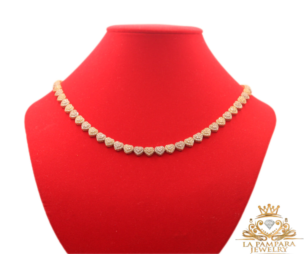 Heart choker 14k real gold