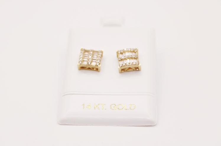 Baguette fancy Earring 14k