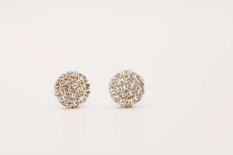 Round circle Earring 14k
