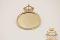 Queen round photo pendant 14k