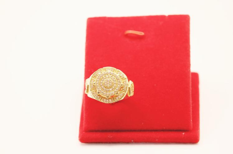 Round fancy men Ring 14k