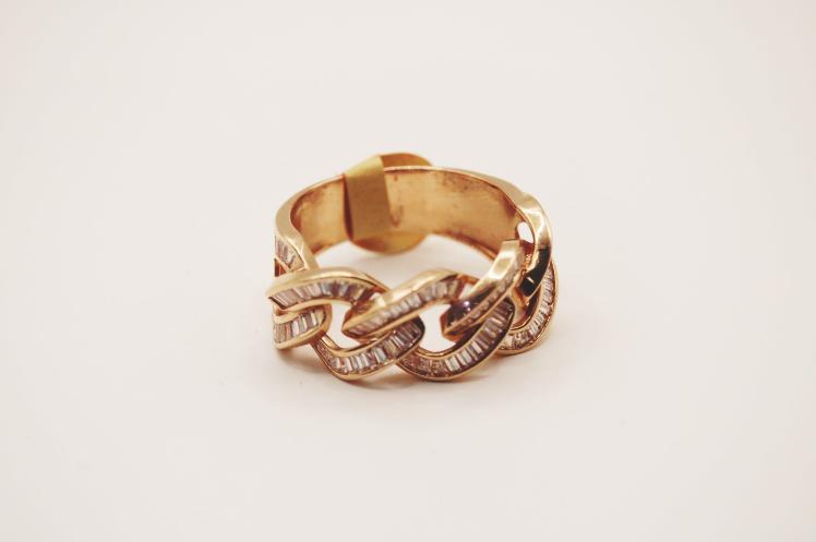Rose 14k Cuban link Ring