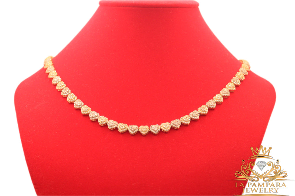 Heart choker 14k real gold