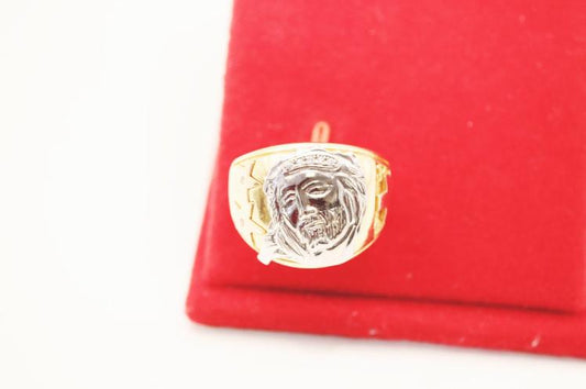 Jesus face men ring 14k