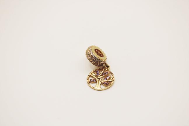 Life tree Bracelet charm 14k