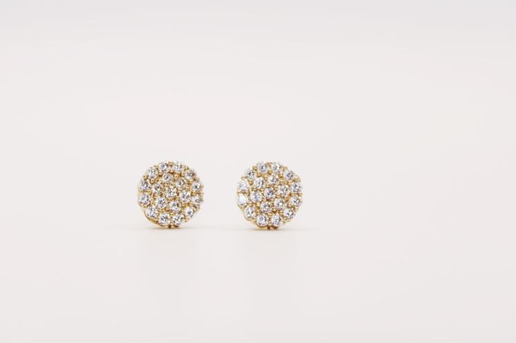 Round circle Earring 14k