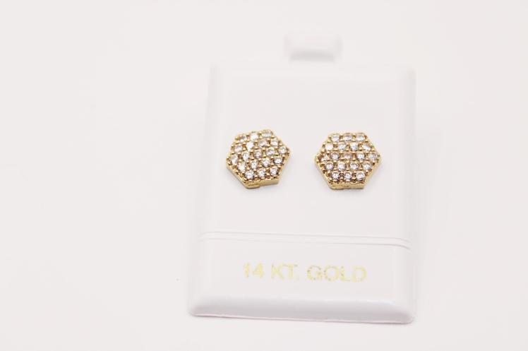 hexagon 14k Earring