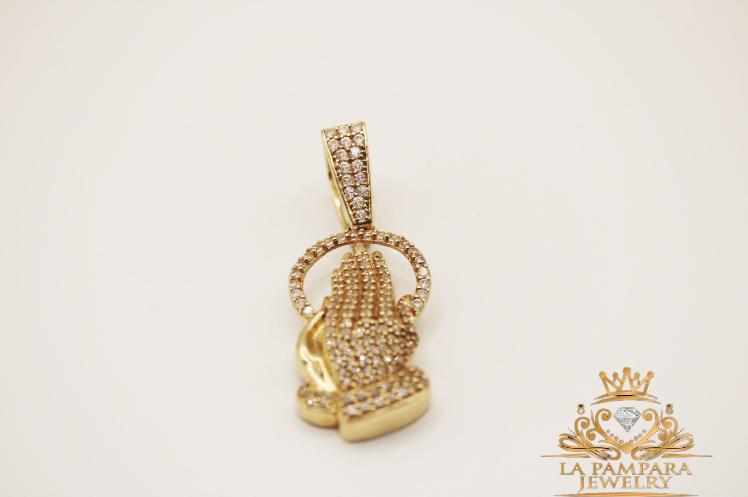 Praying hands pendant 14k