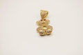 Yellow stone bear pendant 14k