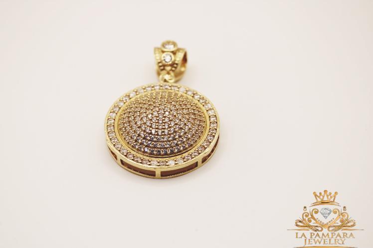 Round fancy pendant 14k