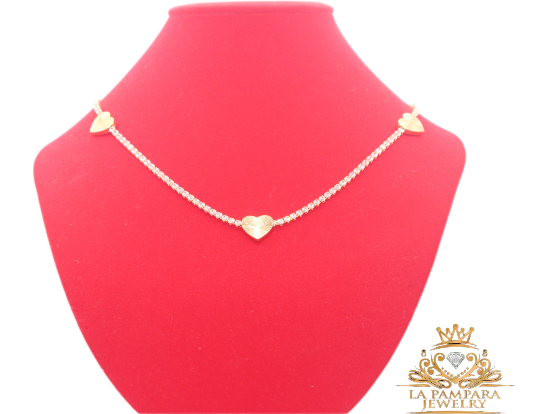 Fancy women heart choker 14k Real Gold
