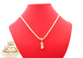 Rope chain shoes pendant 14k gold