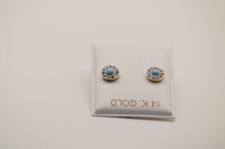 Screw Back Stud Earrings 14k circle