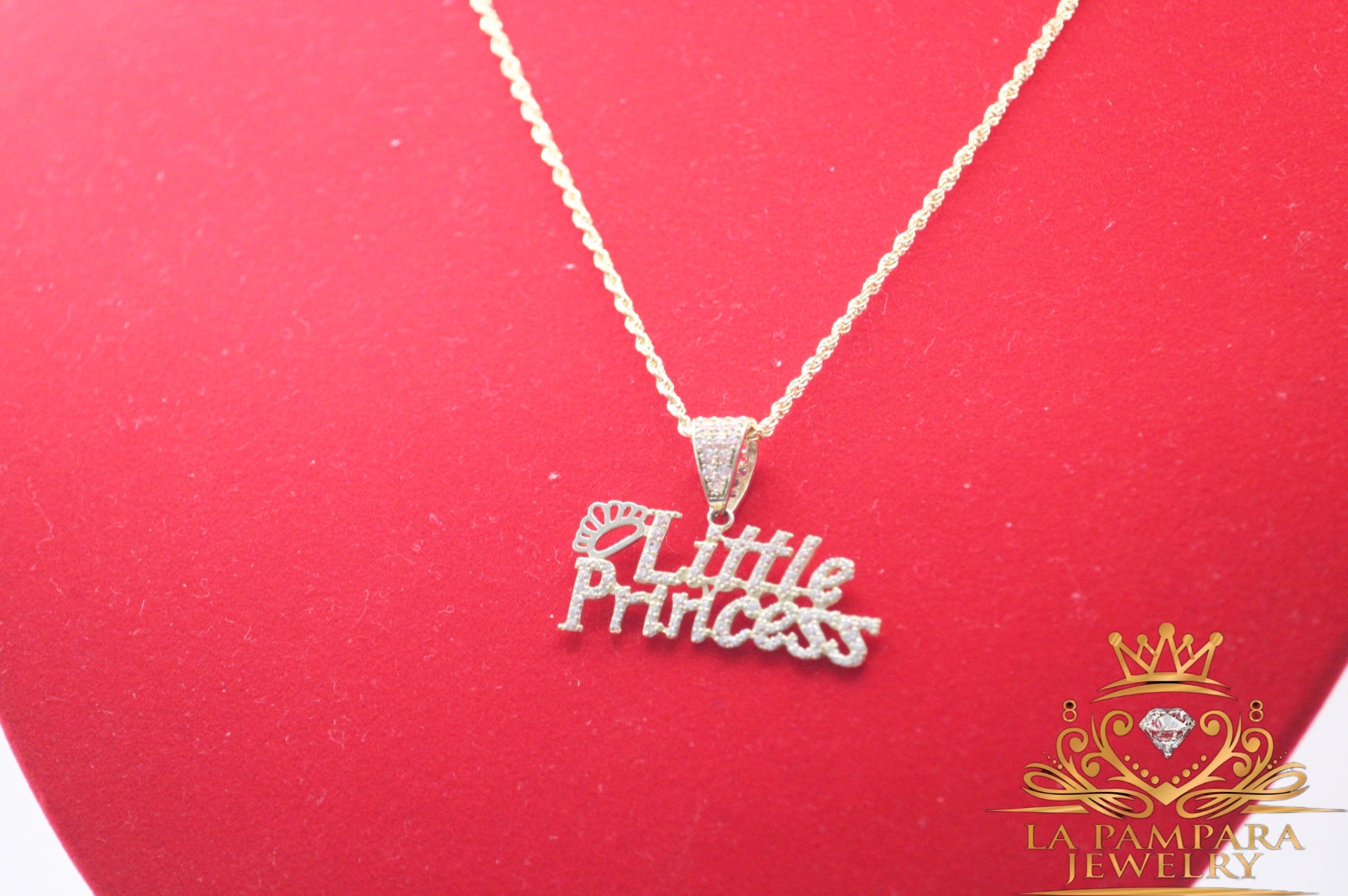 Princes pendant rope chain 14k chain