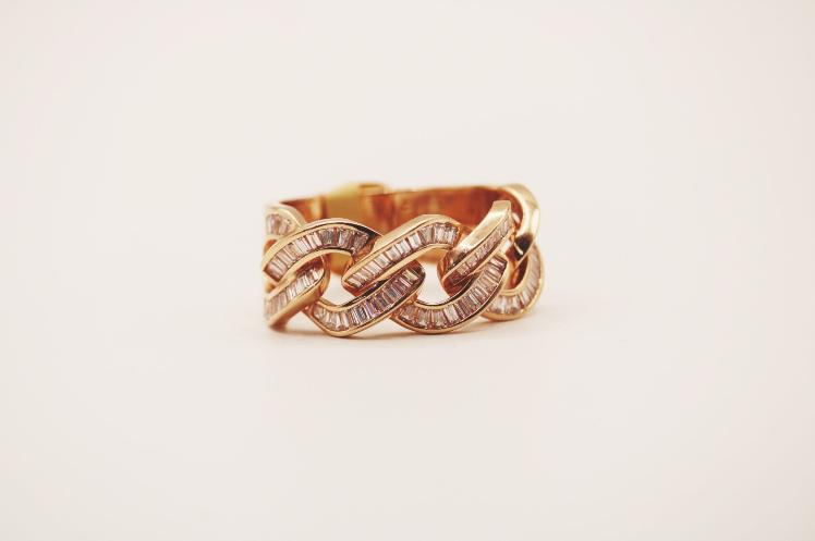 Rose 14k Cuban link Ring