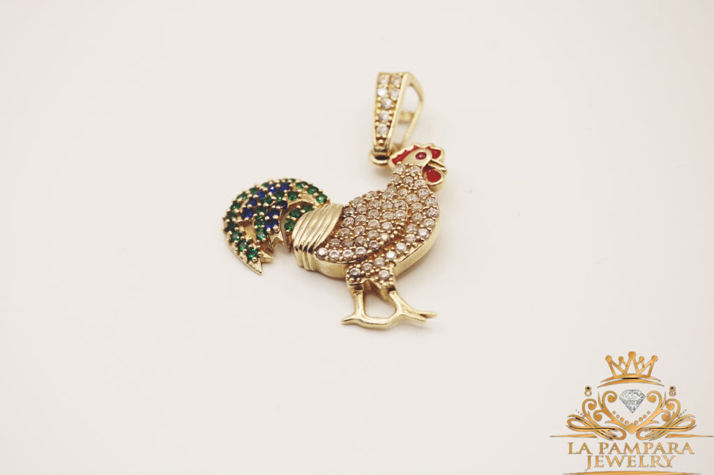 Red green rooter pendant 14k