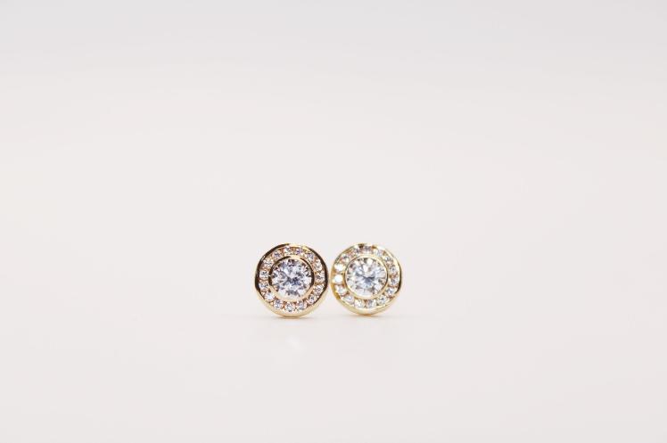 Circle double Earring 14k